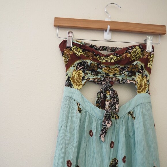 Free People Birds of Paradise Strapless Jumpsuit sz xs - Picture 5 of 9